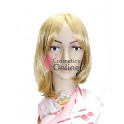 Peruca din fibra sintetica PB004 par mediu drept Blond Auriu Mixt